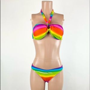 Colorful Striped Bikini Set